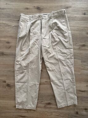 Harbor Bay Khaki Pleated Chino Pants